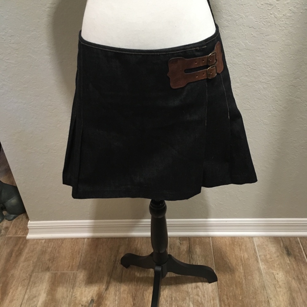 Denim pleated mini skirt by Polo